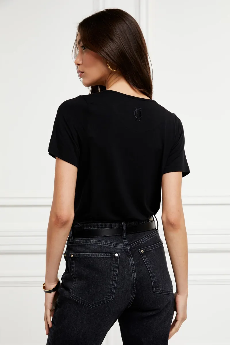 Holland Cooper Relax Fit V-Neck Tee Black-4
