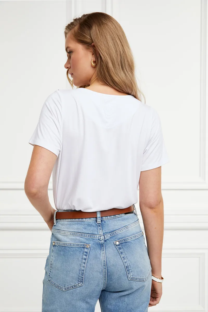 Holland Cooper Relax Fit V-Neck Tee White-2