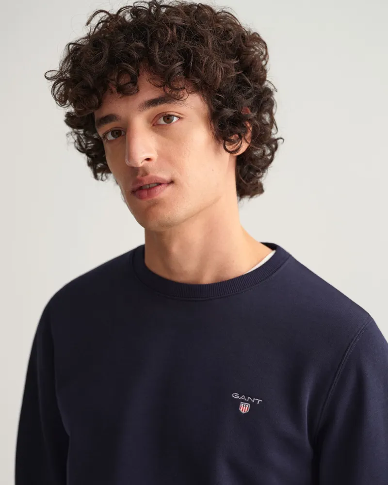 Gant Original Crew Neck Sweatshirt Evening Blue-3