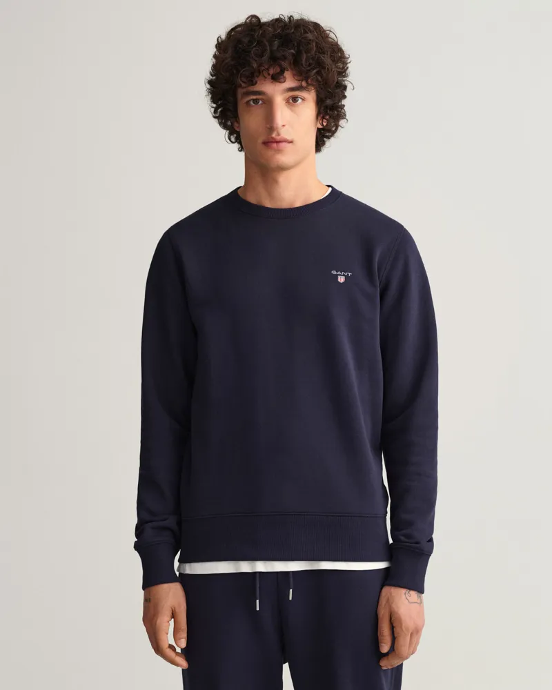 Gant Original Crew Neck Sweatshirt Evening Blue