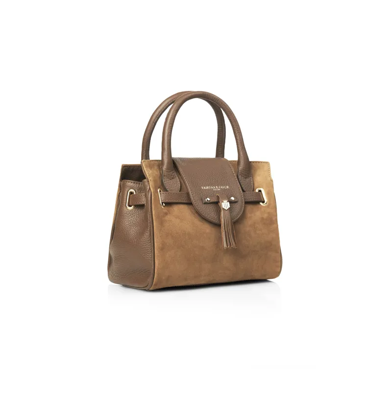 Fairfax and Favor Mini Windsor Handbag Tan Suede-2