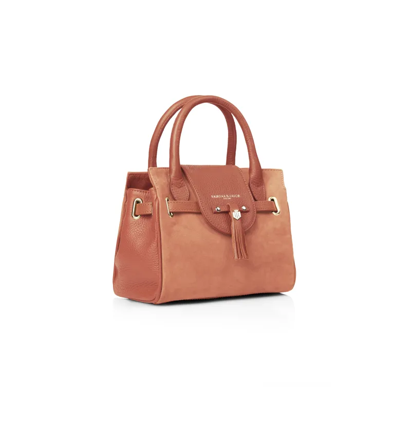 Fairfax and Favor Mini Windsor Handbag Melon Suede-2