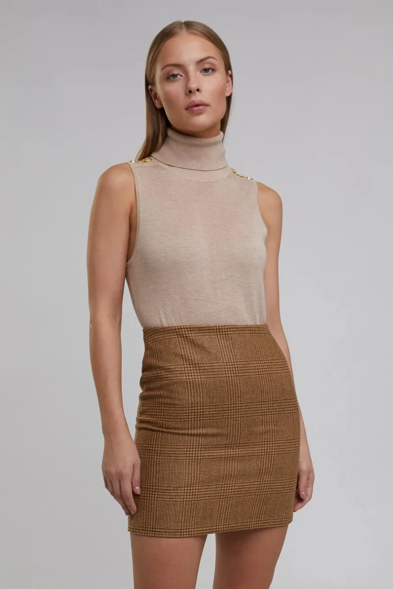Holland Cooper Chelsea Mini Skirt Tawny-2