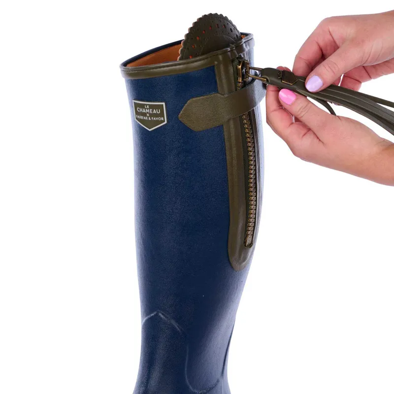 Le Chameau L'Alliance Neoprene Lined Boot Navy Standard Calf-4