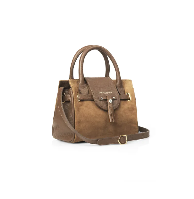Fairfax and Favor Mini Windsor Handbag Tan Suede-3