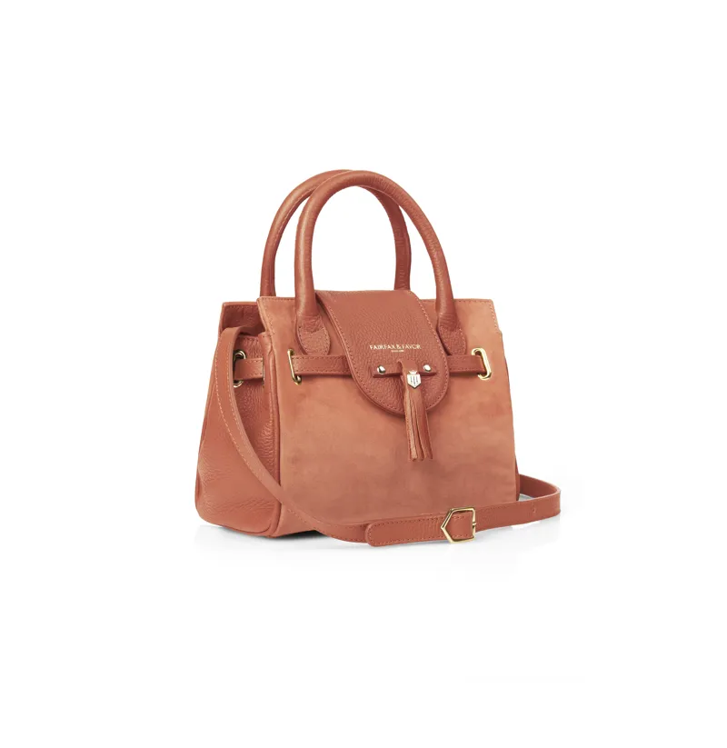 Fairfax and Favor Mini Windsor Handbag Melon Suede-3