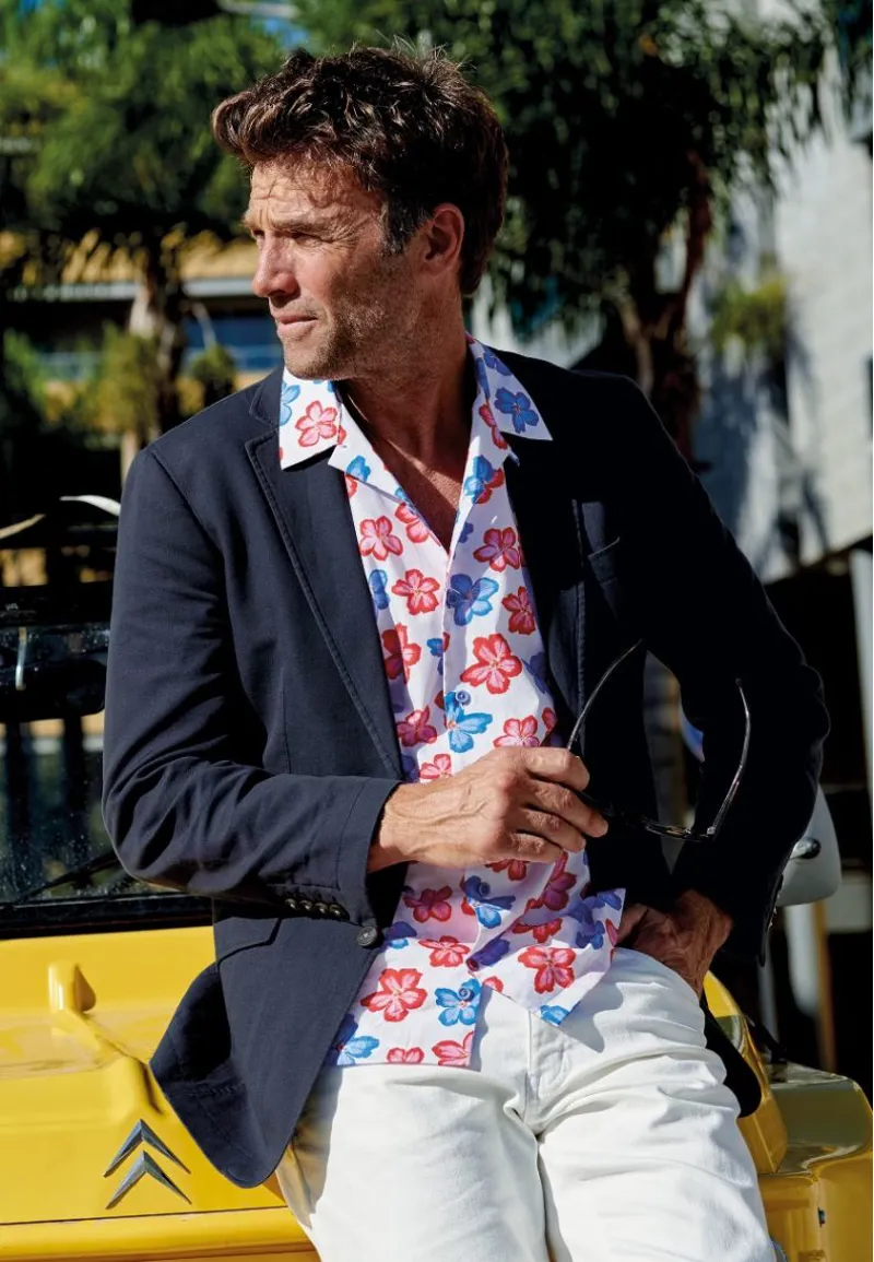 Brook Taverner Regular Fit Tatton Indigo Cotton Linen Jacket-6