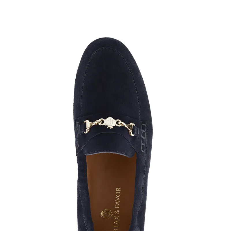 Fairfax and Favor Newmarket Loafers Navy Suede-2