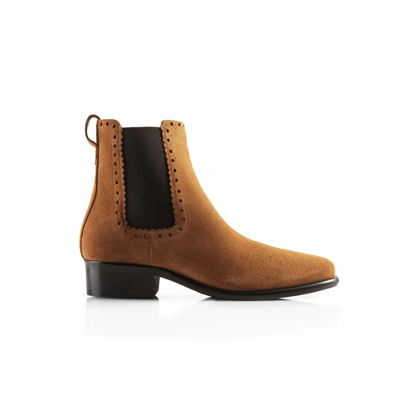 Fairfax and Favor Brogued Chelsea Boots Tan-3