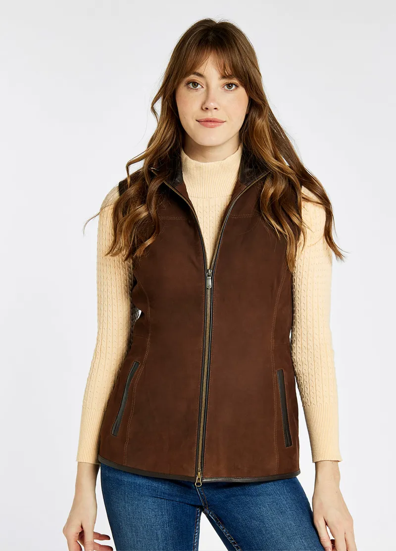 Dubarry Kingston Leather Gilet Walnut-2