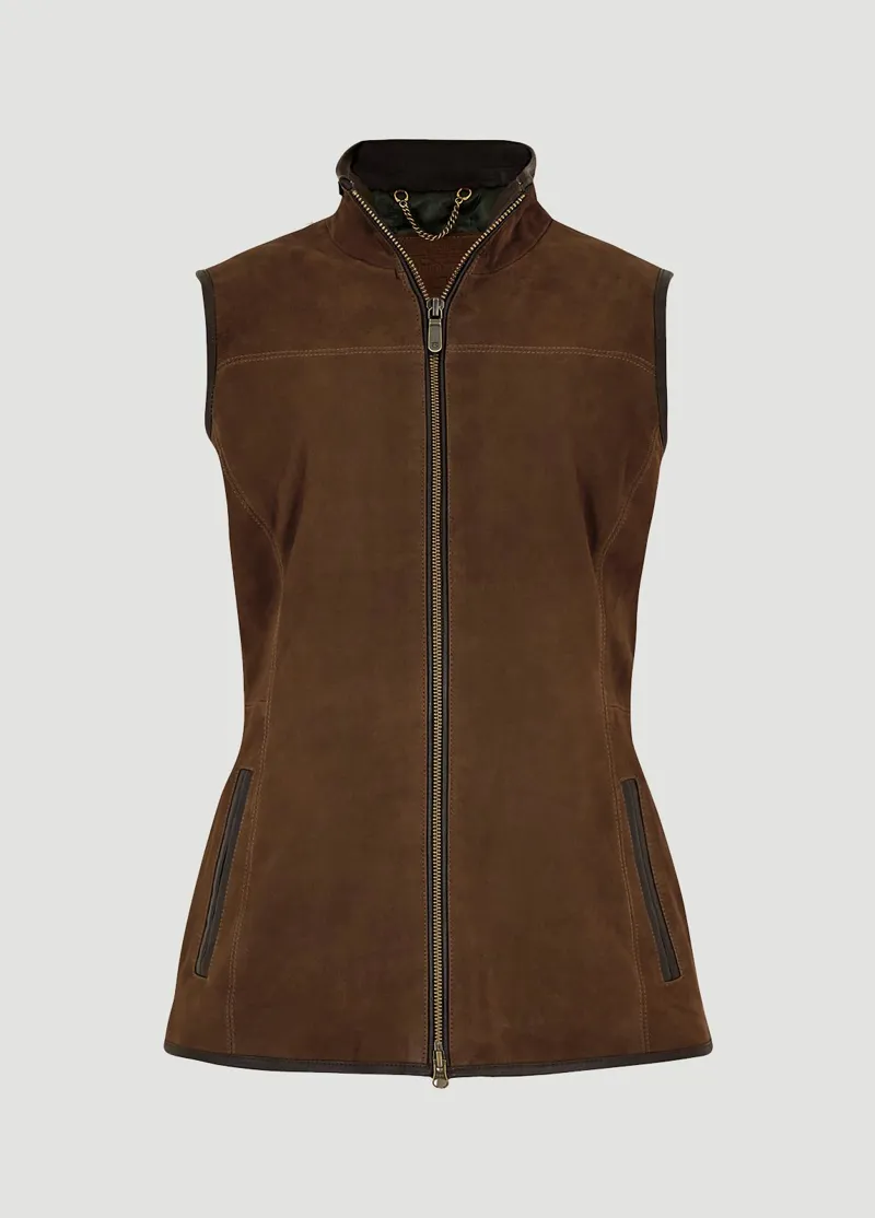 Dubarry Kingston Leather Gilet Walnut-5