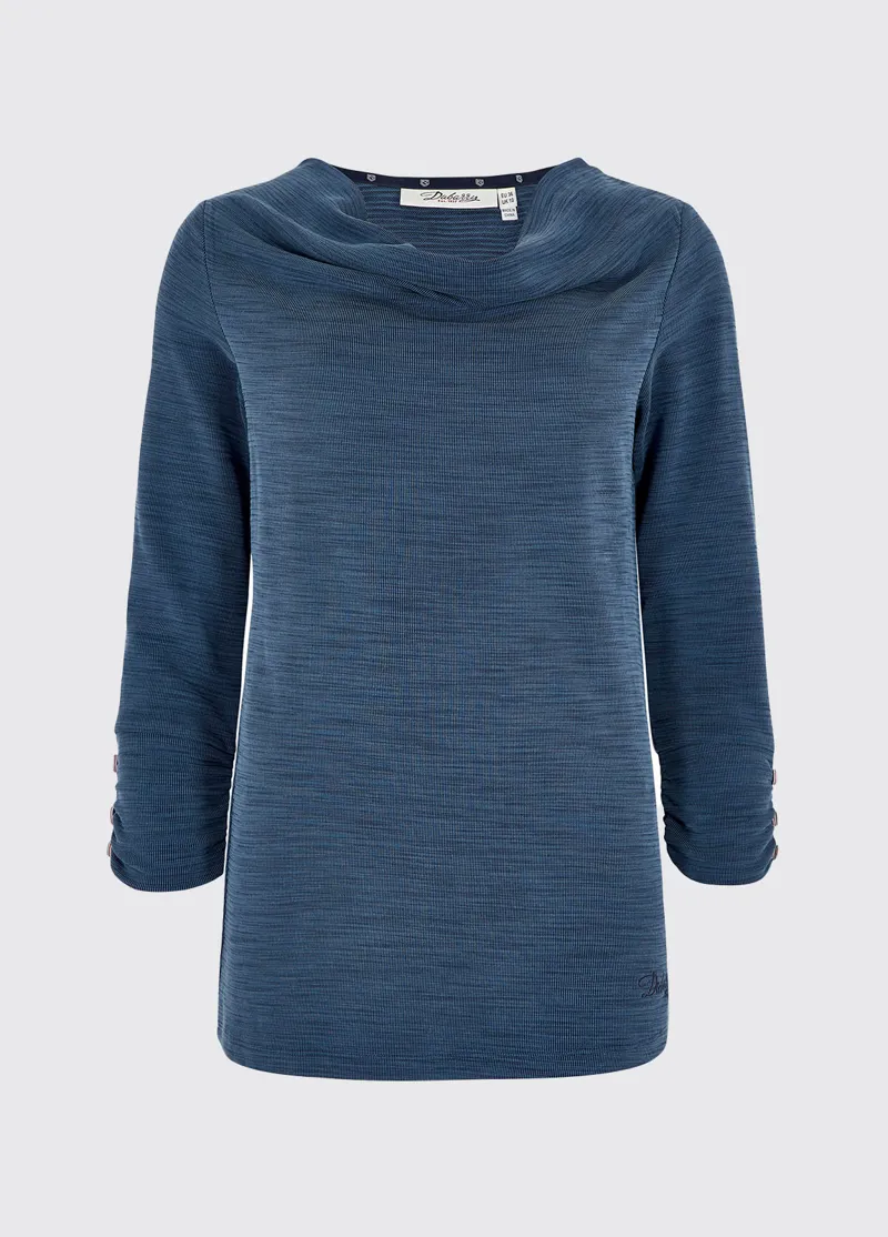 Dubarry Hillgrove Cowl Neck Top Navy-3