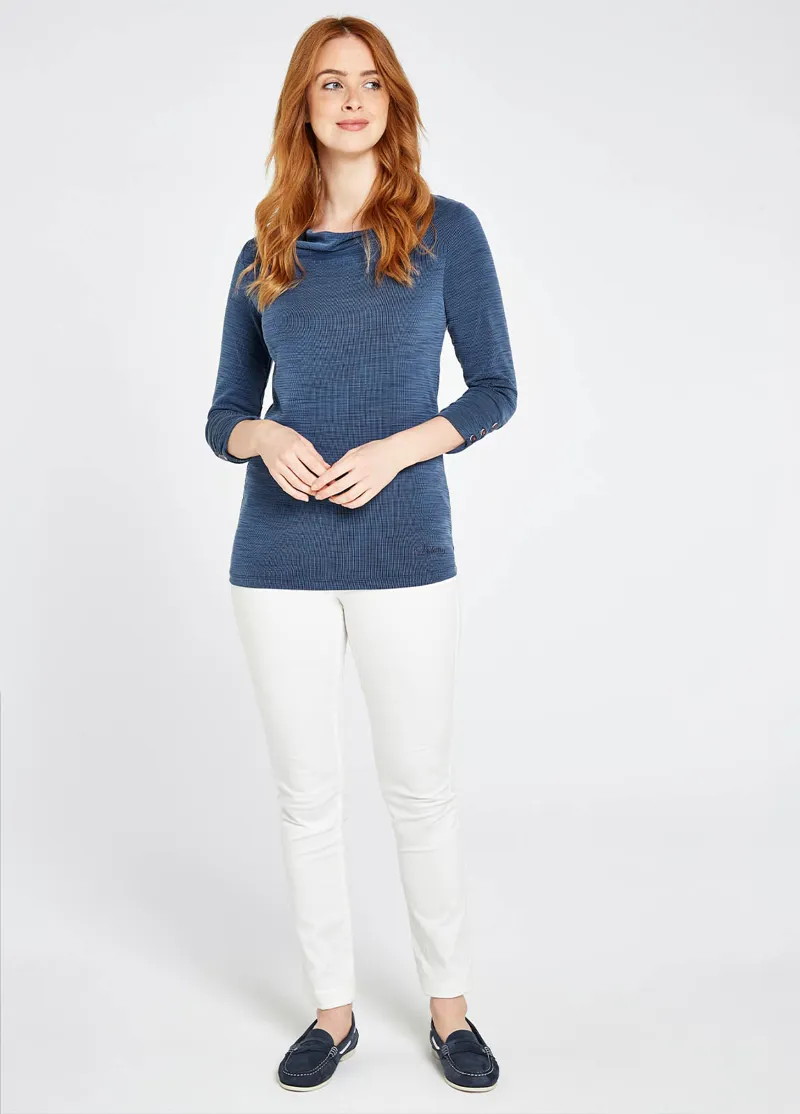 Dubarry Hillgrove Cowl Neck Top Navy-1