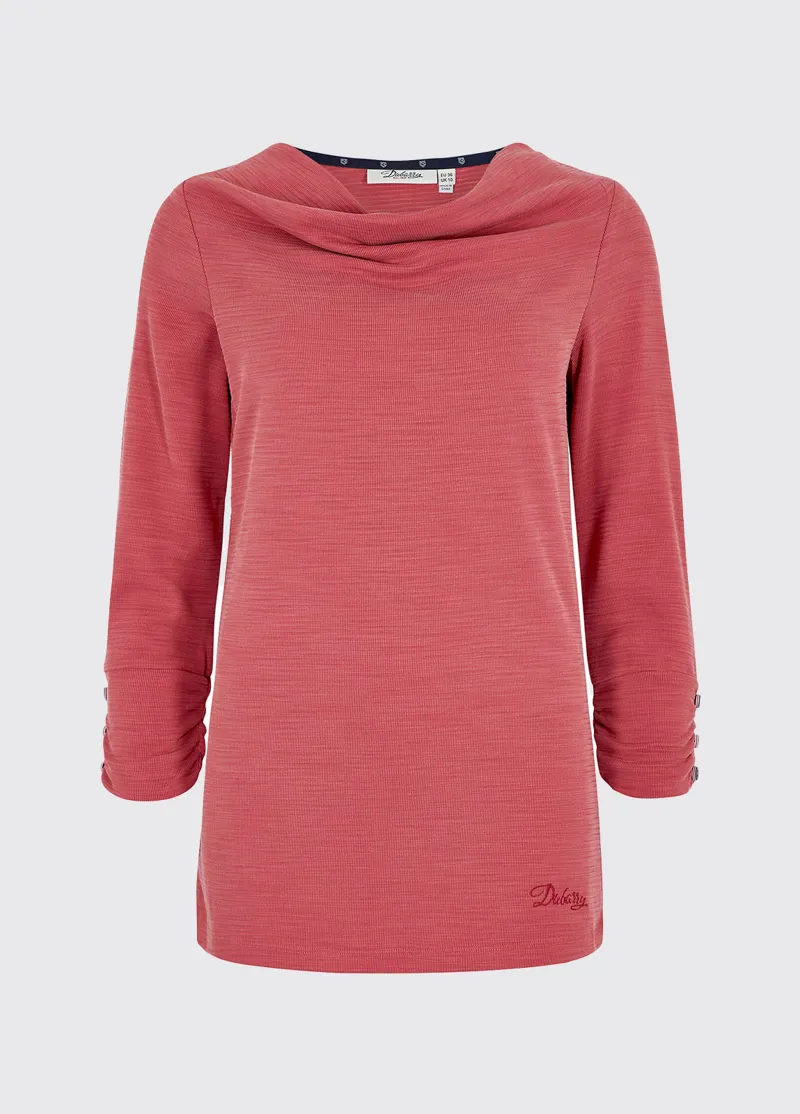 Dubarry Hillgrove Cowl Neck Top Nantuck Red-4