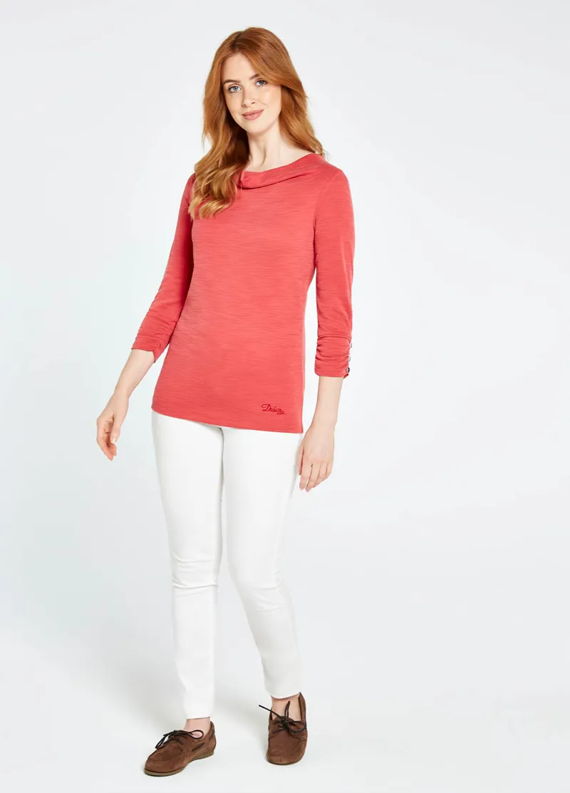 Dubarry Hillgrove Cowl Neck Top Nantuck Red-1