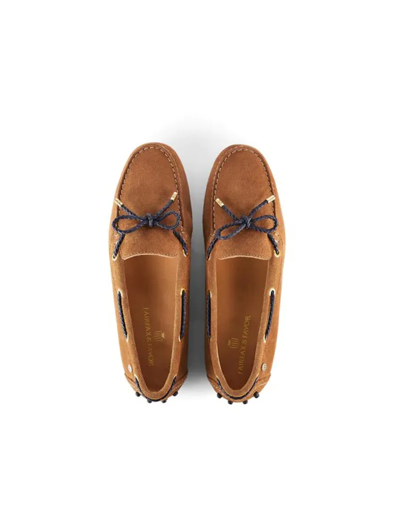 Fairfax and Favor Henley Tan Navy Suede-4
