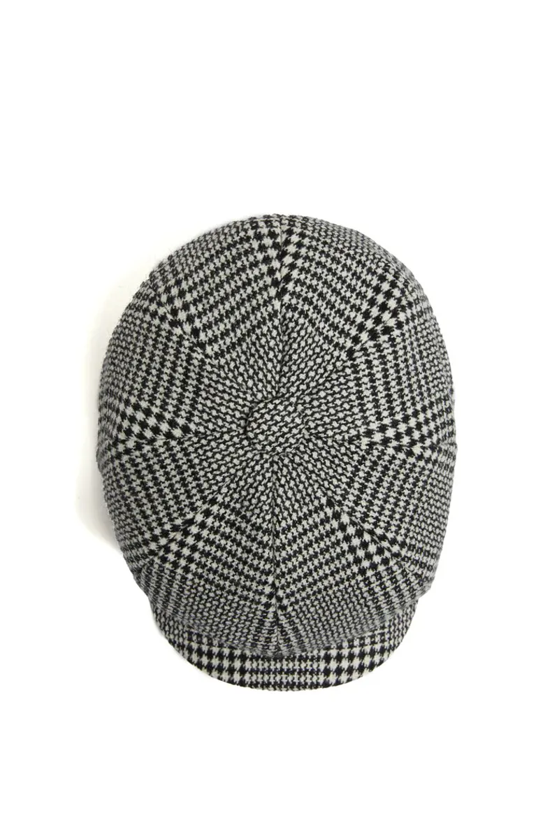 Holland Cooper Baker Boy Cap Prince of Wales Mono-3