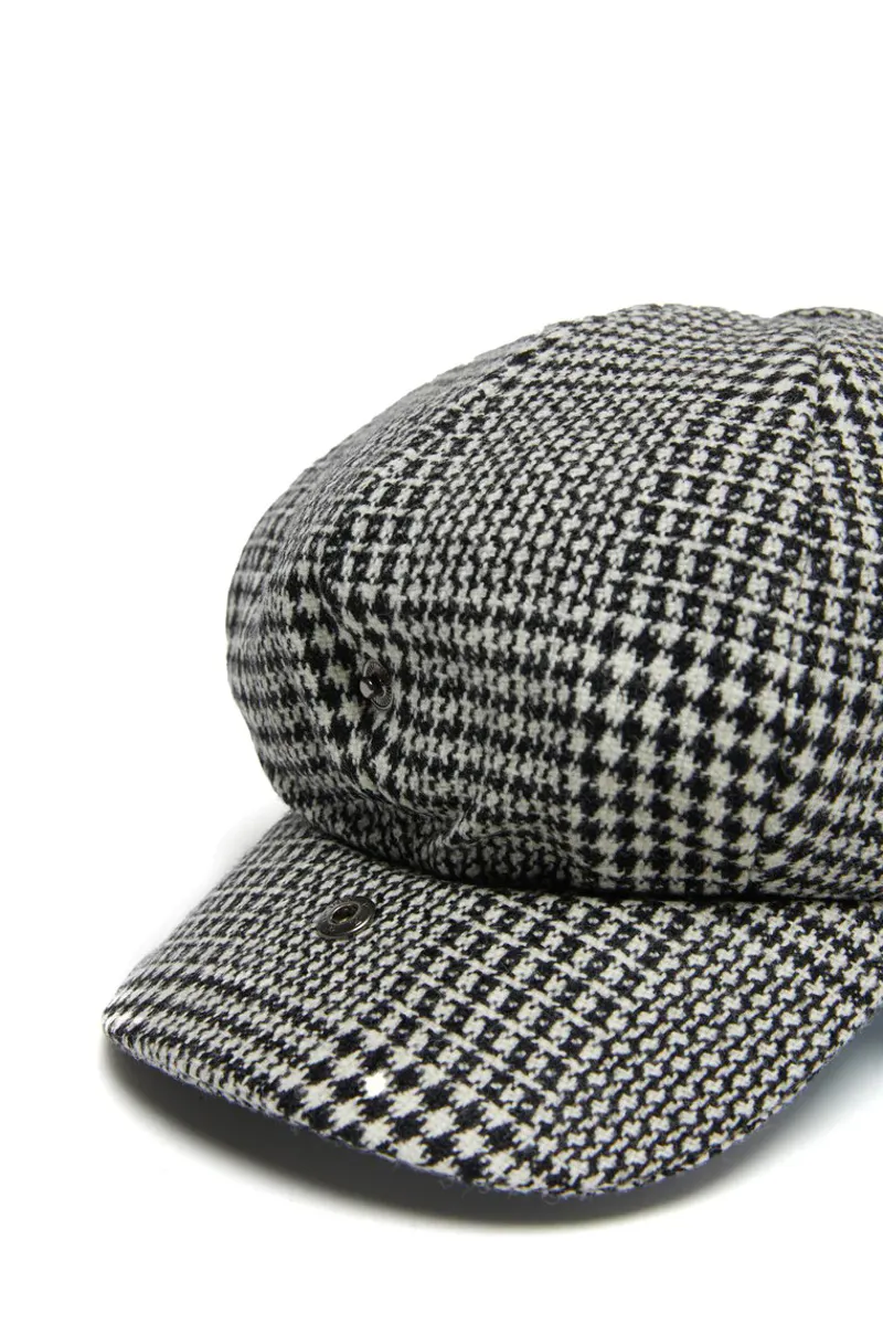 Holland Cooper Baker Boy Cap Prince of Wales Mono-4