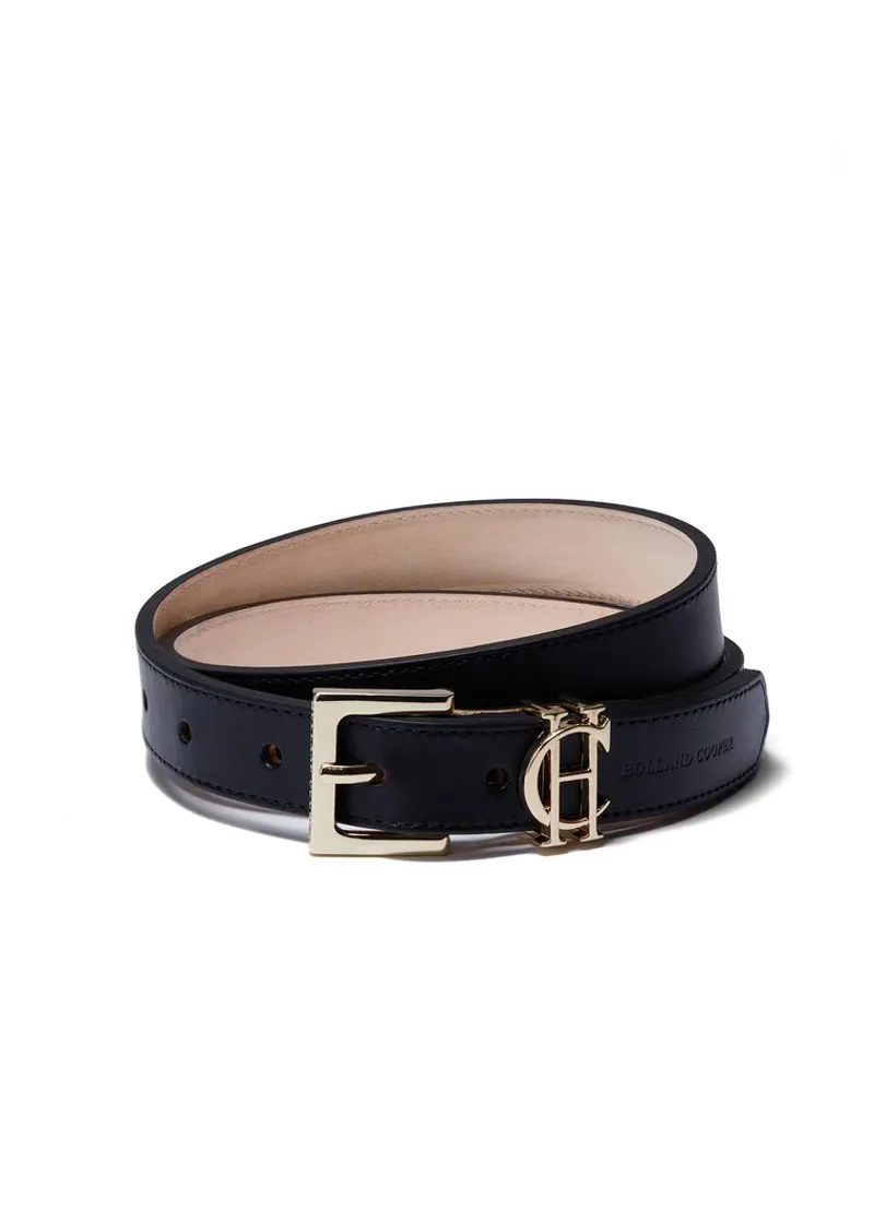 Holland Cooper Slim Logo Belt Black-3