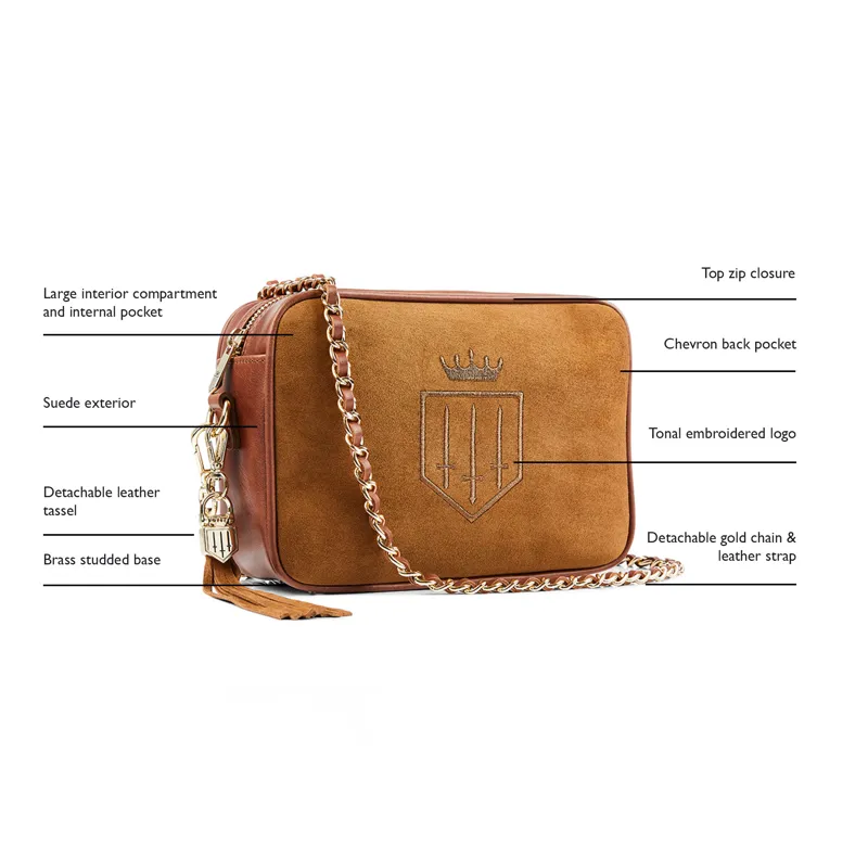 Fairfax and Favor Finsbury Cross Body Bag Tan Suede-5