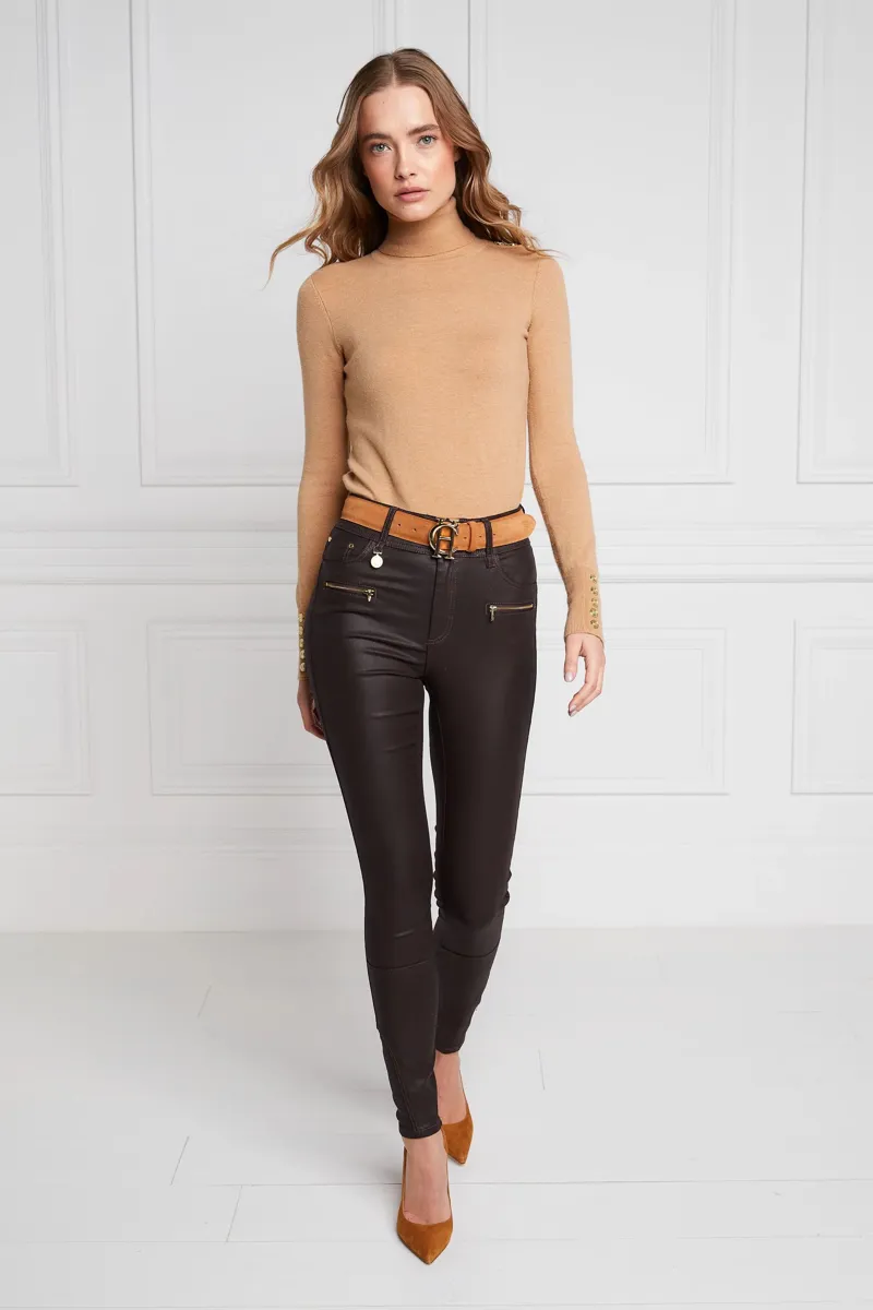 Holland Cooper Coated Jodhpur Jeans Chocolate-2