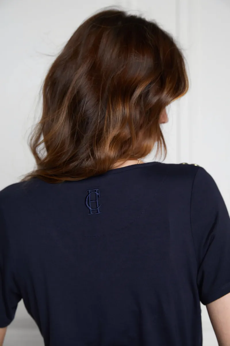 Holland Cooper Relax Fit V-Neck Tee Navy-4