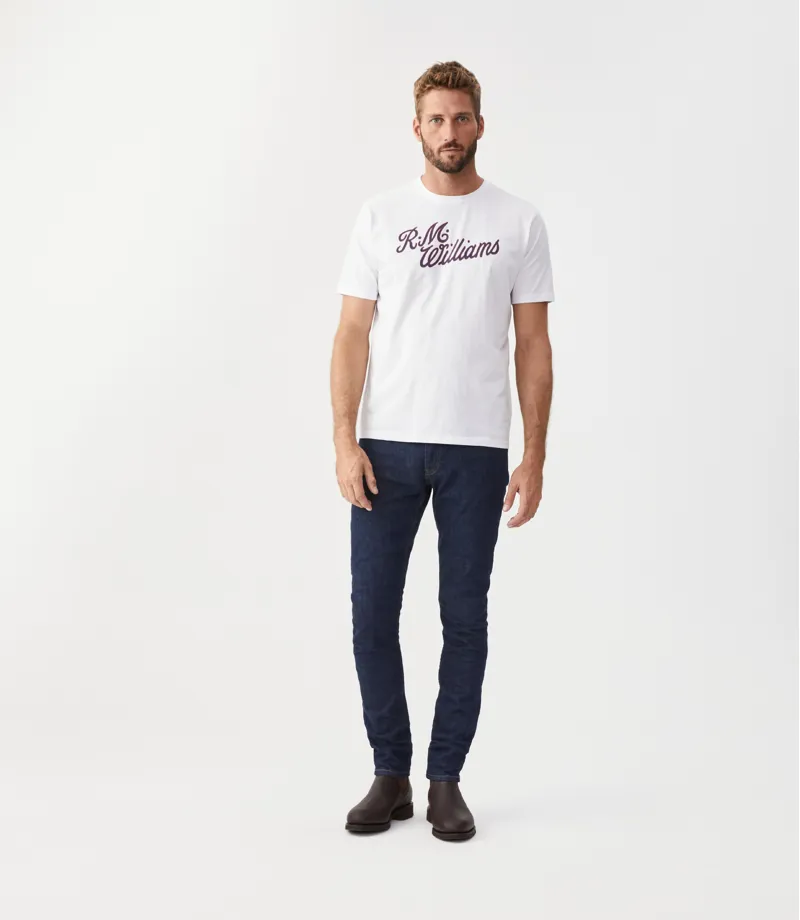 RM Williams R.M.W. Script T-Shirt White Red-2