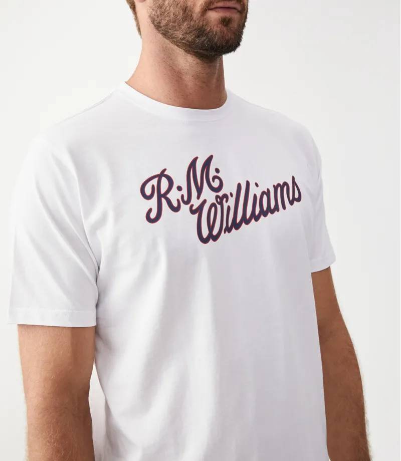 RM Williams R.M.W. Script T-Shirt White Red-4