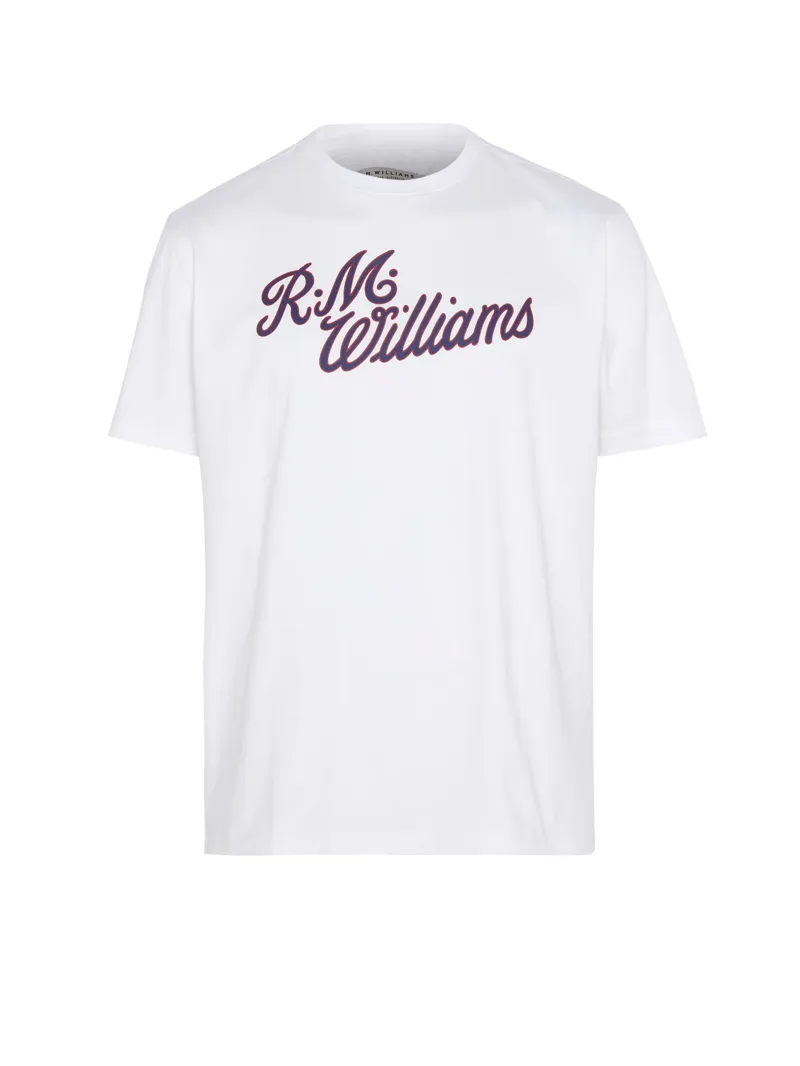 RM Williams R.M.W. Script T-Shirt White Red-5