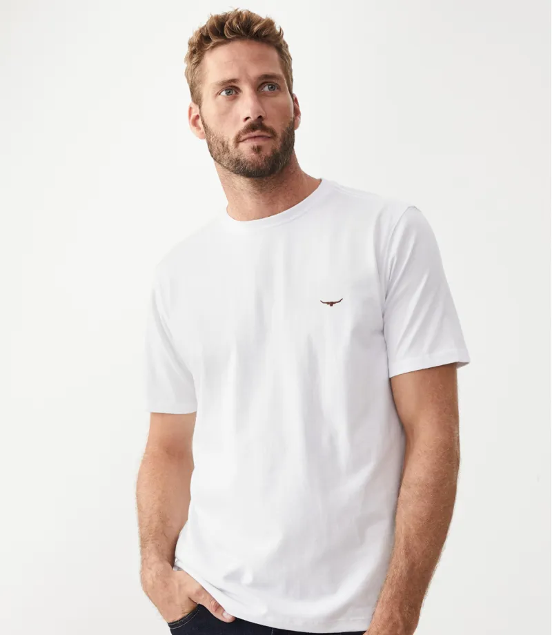 RM Williams Parson T-Shirt White/Chestnut-1