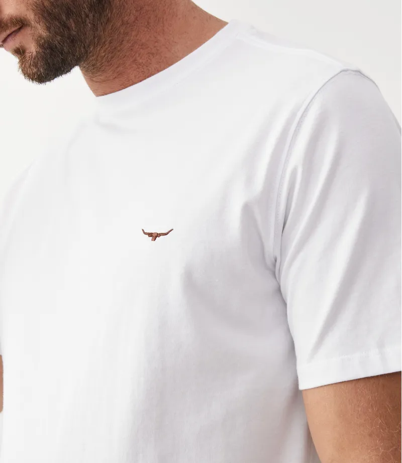 RM Williams Parson T-Shirt White/Chestnut-4