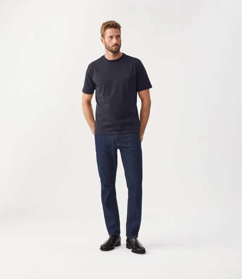 RM Williams Parson T-Shirt Navy/Chestnut-1