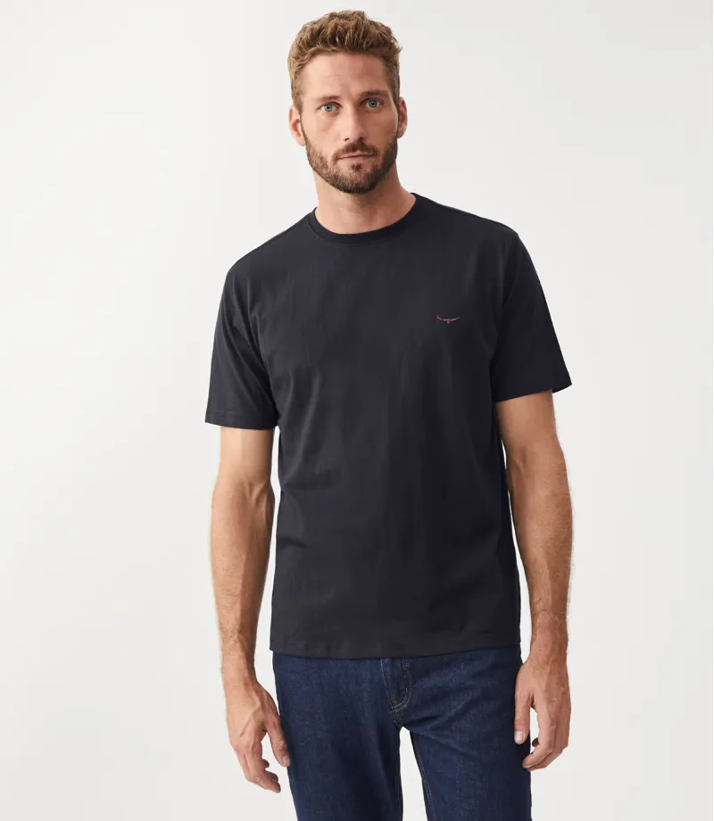 RM Williams Parson T-Shirt Navy/Chestnut-2