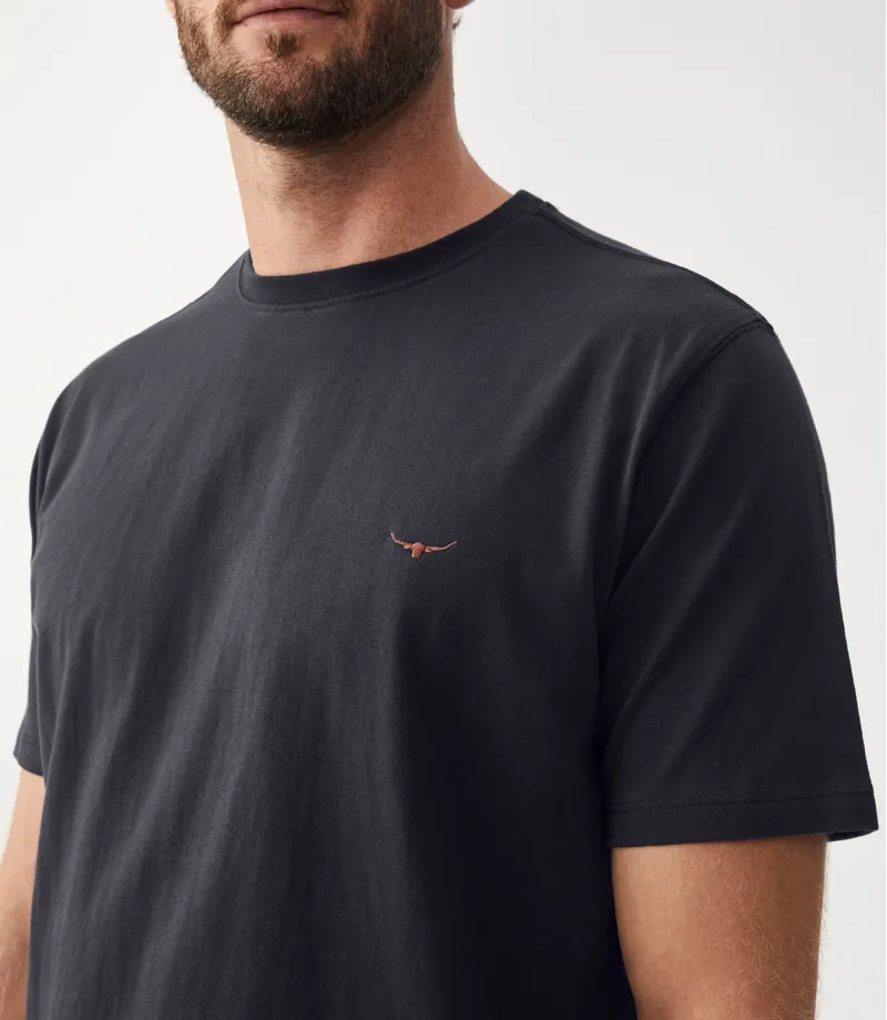 RM Williams Parson T-Shirt Navy/Chestnut-3