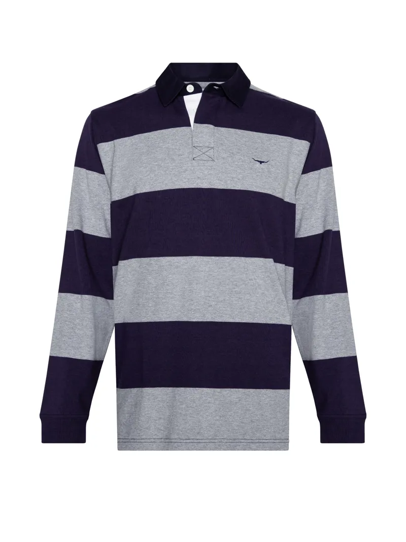 RM Williams Tweedale Rugby Shirt Navy/Grey-6