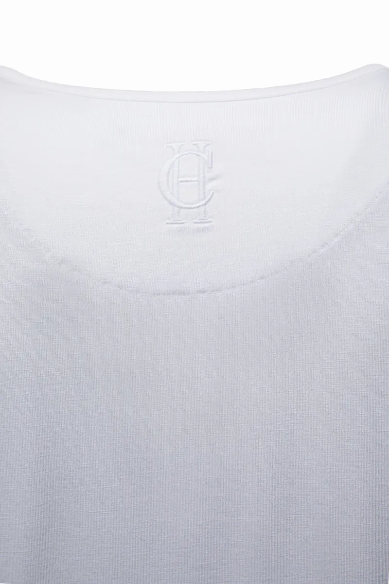 Holland Cooper Relax Fit V-Neck Tee White-4