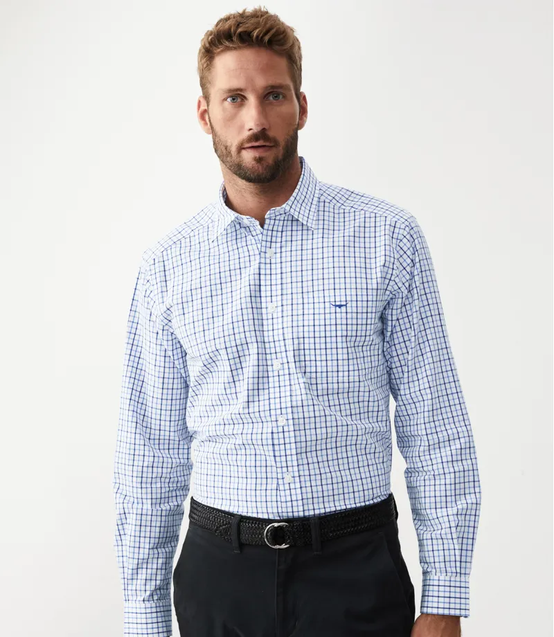 RM Williams Collins Shirt Blue/White-1