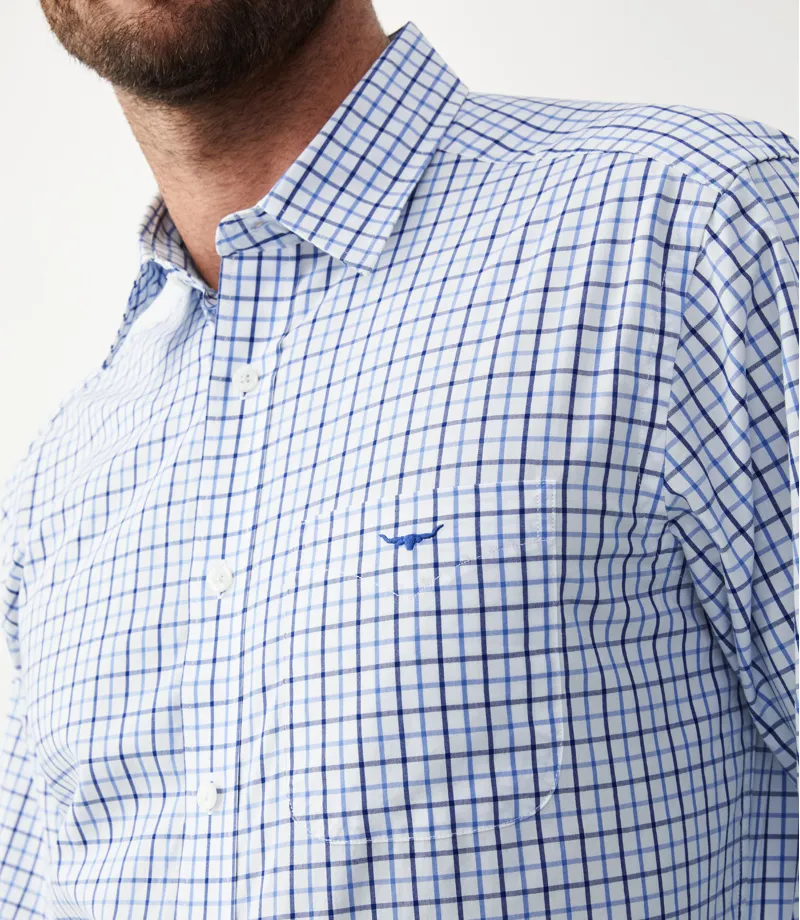 RM Williams Collins Shirt Blue/White-4