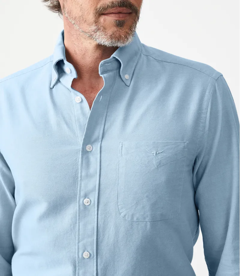 RM Williams Collins Button Down Shirt Light Blue-2