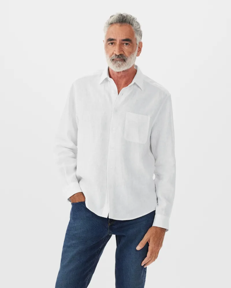 RM Williams Coalcliff Linen Shirt White-1