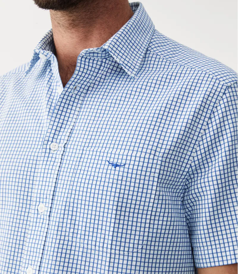 RM Williams Hervey Shirt White Blue-4