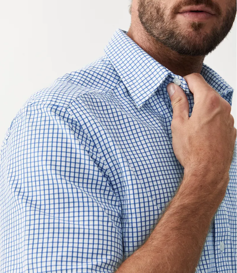 RM Williams Hervey Shirt White Blue-5