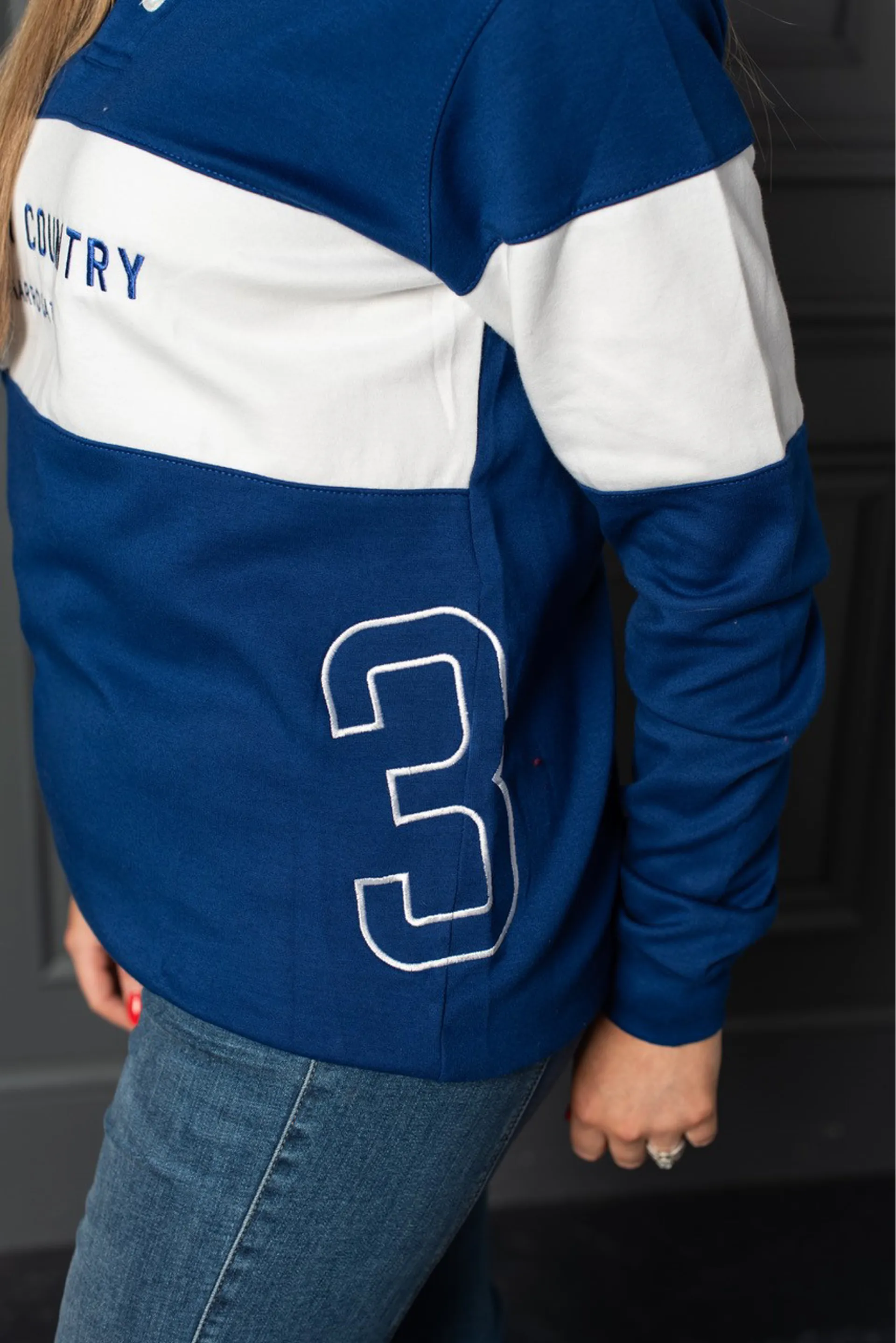 POSH Country Alpha Rugby Shirt Blue White