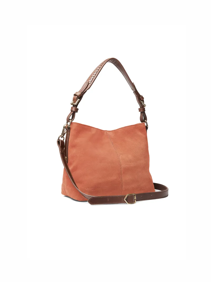 Fairfax and Favor Mini Tetbury Handbag Melon Suede-2
