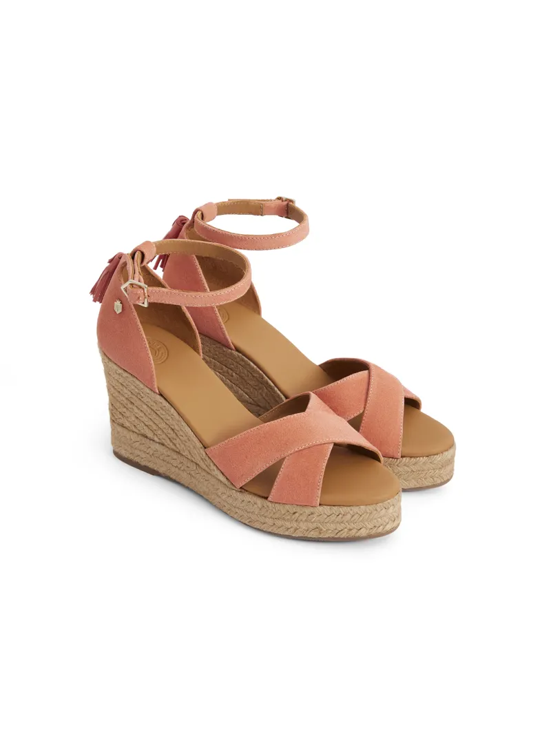 Fairfax and Favor Valencia Wedge Melon Suede-6