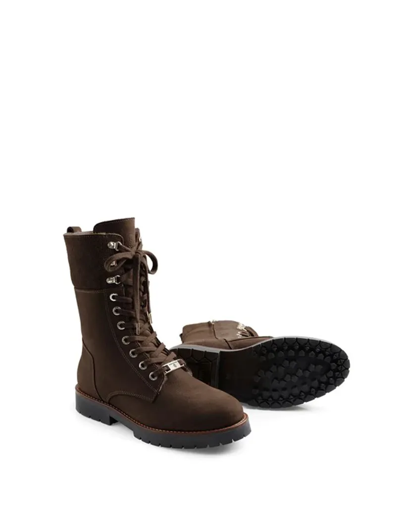 Fairfax and Favor Anglesey Boots Shearling Lined Chocolate Nubuck-3