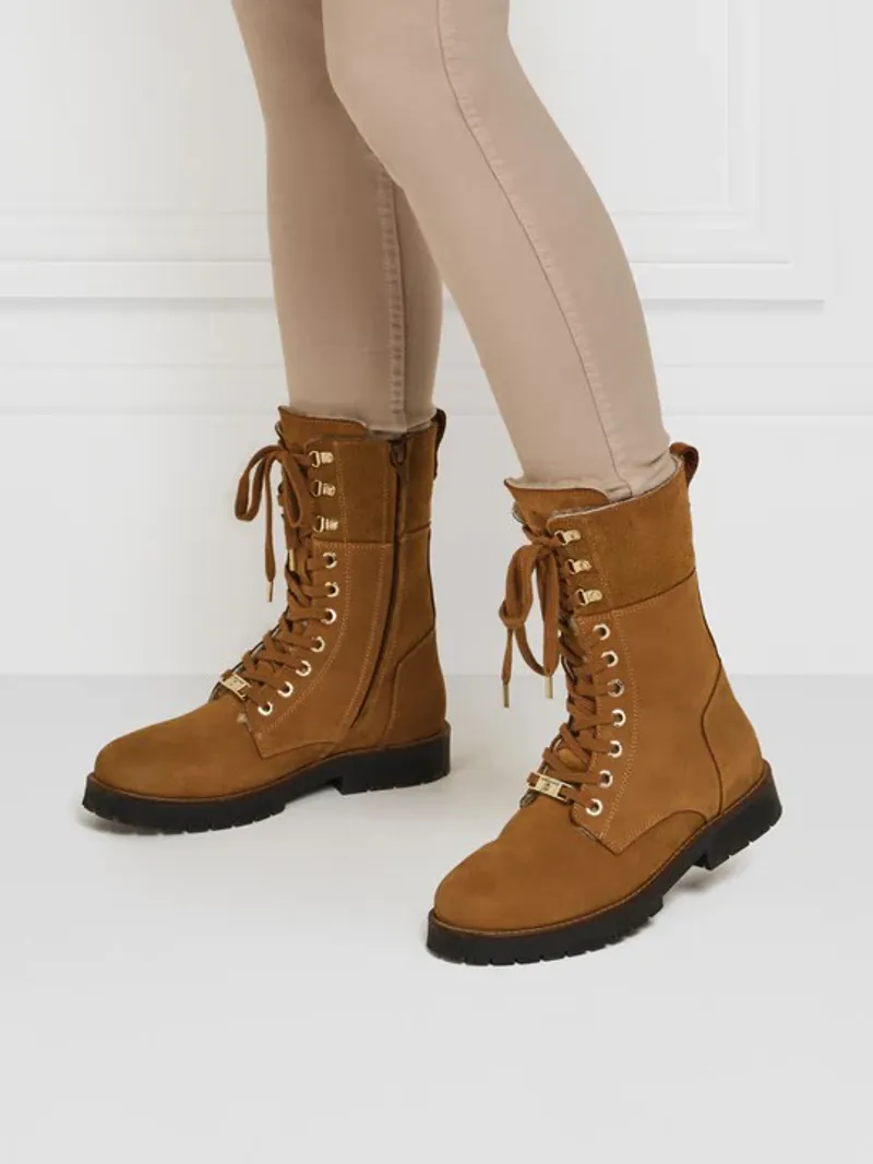 Fairfax and Favor Anglesey Boots Shearling Lined Cognac Nubuck-1