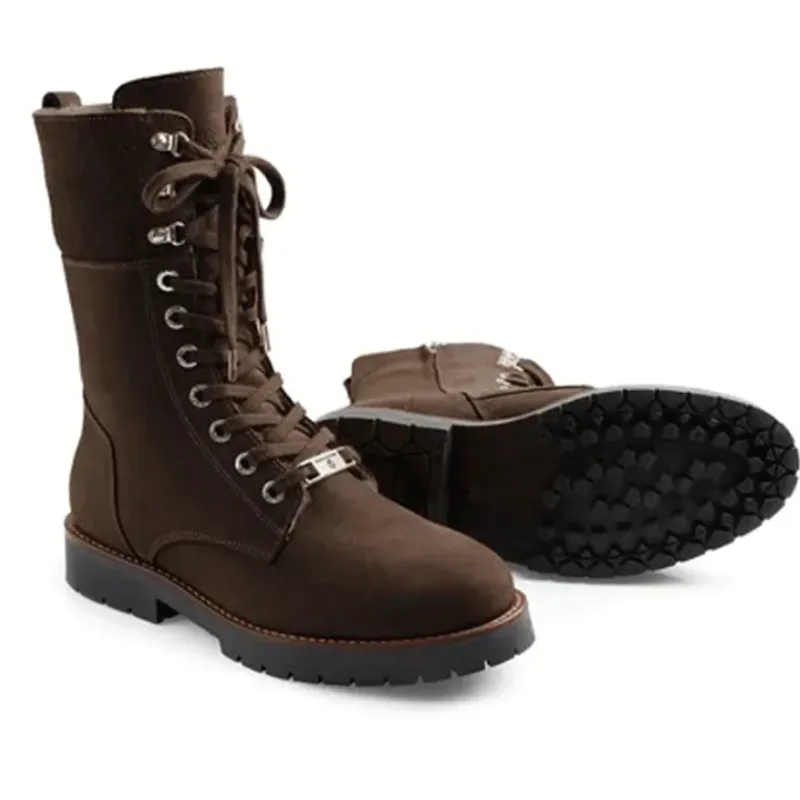 Fairfax and Favor Anglesey Boots Shearling Lined Chocolate Nubuck