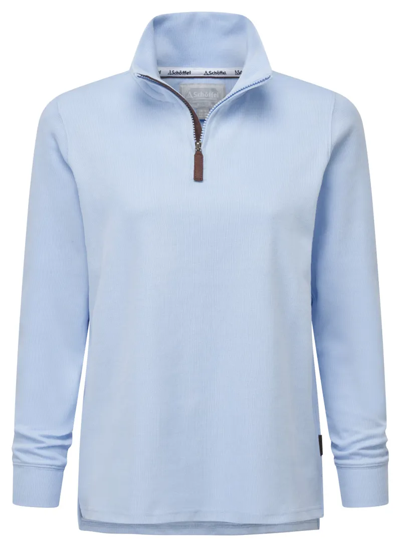 Schoffel Appletree Bay Quarter Zip Jumper Sky Blue