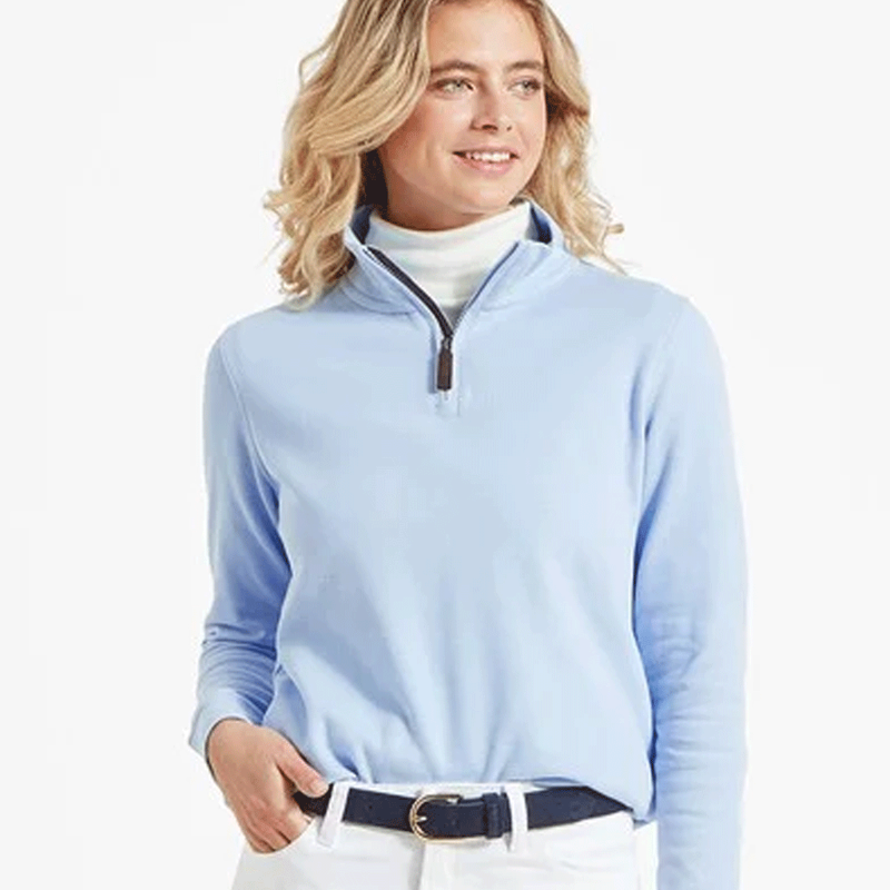 Schoffel Appletree Bay Quarter Zip Jumper Sky Blue-1